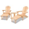 3 Piece Outdoor Beach Chair and Table Set – Natural