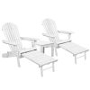 3 Piece Outdoor Beach Chair and Table Set – White