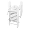 3 Piece Outdoor Beach Chair and Table Set – White