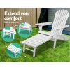 3 Piece Outdoor Beach Chair and Table Set – White