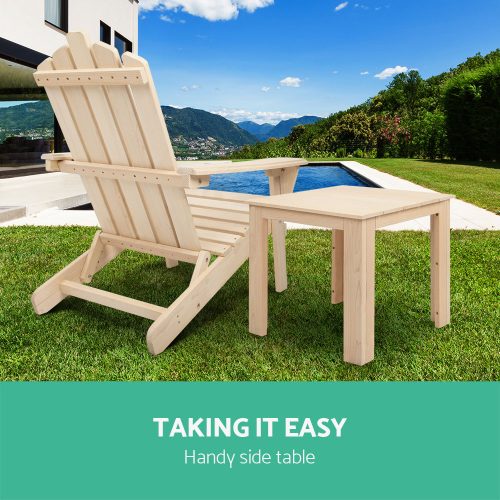 Wooden Outdoor Side Beach Table – Natural