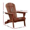 Outdoor Furniture Beach Chair Wooden Adirondack Patio Lounge Garden – Brown