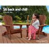 Outdoor Furniture Beach Chair Wooden Adirondack Patio Lounge Garden – Brown