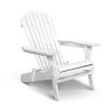 Outdoor Furniture Beach Chair Wooden Adirondack Patio Lounge Garden – White