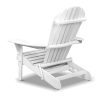 Outdoor Furniture Beach Chair Wooden Adirondack Patio Lounge Garden – White