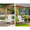 Outdoor Furniture Beach Chair Wooden Adirondack Patio Lounge Garden – White