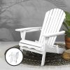 Outdoor Furniture Beach Chair Wooden Adirondack Patio Lounge Garden – White