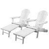 Adirondack Beach Chair with Ottoman – White – 2