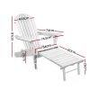 Adirondack Beach Chair with Ottoman – White – 2