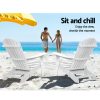 Adirondack Beach Chair with Ottoman – White – 2