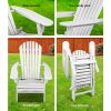 Adirondack Beach Chair with Ottoman – White – 2