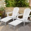 Adirondack Beach Chair with Ottoman – White – 2