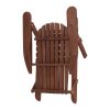 3 Piece Wooden Outdoor Beach Chair and Table Set – Brown