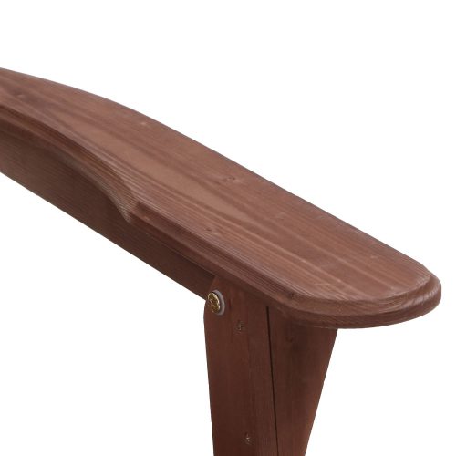 3 Piece Wooden Outdoor Beach Chair and Table Set – Brown