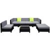 7-Piece Outdoor Sofa Set Wicker Couch Lounge Setting Seat Cover