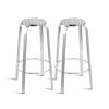 2-Piece Outdoor Bar Stools Patio Indoor Bistro Aluminum Chairs