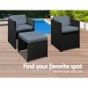 9 Piece Wicker Outdoor Dining Set – Black and Grey