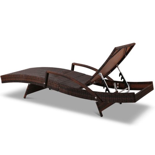 Outdoor Sun Lounge Furniture Day Bed Wicker Pillow Sofa Set