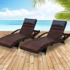 Outdoor Sun Lounge Furniture Day Bed Wicker Pillow Sofa Set