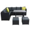 Outdoor Furniture Patio Set Dining Sofa Table Chair Lounge Wicker Garden – Black