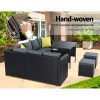 Outdoor Furniture Patio Set Dining Sofa Table Chair Lounge Wicker Garden – Black