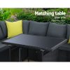 Outdoor Furniture Patio Set Dining Sofa Table Chair Lounge Wicker Garden – Black