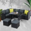 Outdoor Furniture Patio Set Dining Sofa Table Chair Lounge Wicker Garden – Black