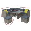 Outdoor Furniture Patio Set Dining Sofa Table Chair Lounge Wicker Garden – Grey