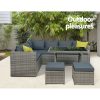 Outdoor Furniture Patio Set Dining Sofa Table Chair Lounge Wicker Garden – Grey
