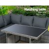 Outdoor Furniture Patio Set Dining Sofa Table Chair Lounge Wicker Garden – Grey