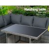 Outdoor Furniture Patio Set Dining Sofa Table Chair Lounge Wicker Garden – Grey
