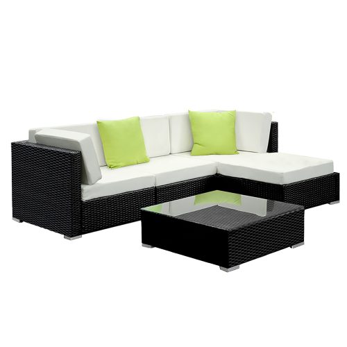 Sofa Set with Storage Cover Outdoor Furniture Wicker