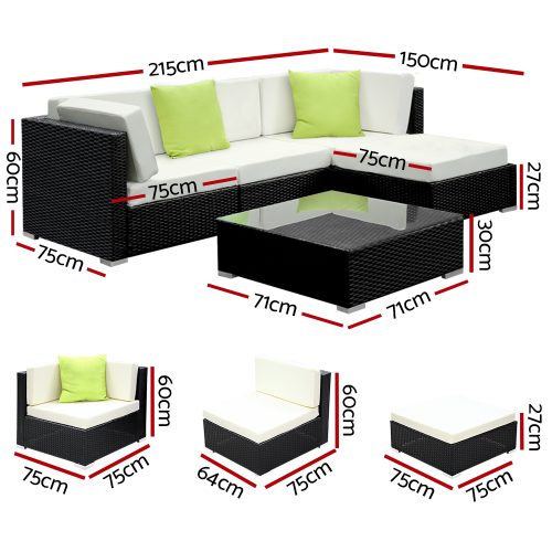 Sofa Set with Storage Cover Outdoor Furniture Wicker