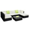 Sofa Set with Storage Cover Outdoor Furniture Wicker – 3 x Single Sofa + 2 x Corner Sofa + 1 x Table + 1 x Ottoman + 1 x storage cover