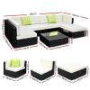 Sofa Set with Storage Cover Outdoor Furniture Wicker – 3 x Single Sofa + 2 x Corner Sofa + 1 x Table + 1 x Ottoman + 1 x storage cover