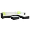 Sofa Set with Storage Cover Outdoor Furniture Wicker – 3 x Single Sofa + 2 x Corner Sofa + 1 x Table + 1 x Ottoman + 1 x storage cover