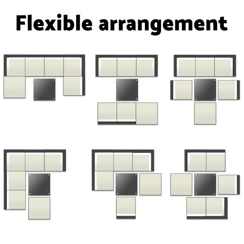 Sofa Set with Storage Cover Outdoor Furniture Wicker – 3 x Single Sofa + 2 x Corner Sofa + 1 x Table + 1 x Ottoman + 1 x storage cover