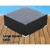 Sofa Set with Storage Cover Outdoor Furniture Wicker – 3 x Single Sofa + 2 x Corner Sofa + 1 x Table + 1 x Ottoman + 1 x storage cover