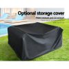Sofa Set with Storage Cover Outdoor Furniture Wicker – 3 x Single Sofa + 2 x Corner Sofa + 1 x Table + 1 x Ottoman + 1 x storage cover