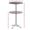 Outdoor Bistro Set Bar Table Stools Adjustable Aluminium Cafe Wood – 1