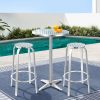 Outdoor Bistro Set Bar Table Stools Adjustable Aluminium Cafe 3PC – Round