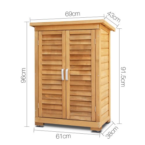 Portable Wooden Garden Storage Cabinet