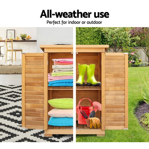 Portable Wooden Garden Storage Cabinet