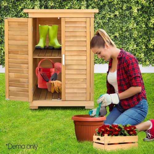 Portable Wooden Garden Storage Cabinet