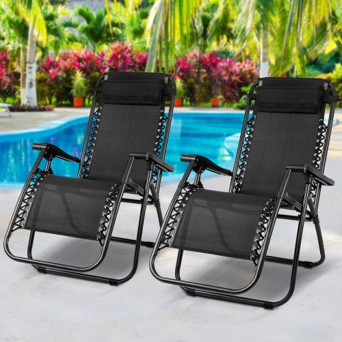 Zero Gravity Recliner Chairs Outdoor Sun Lounge Beach Chair Camping