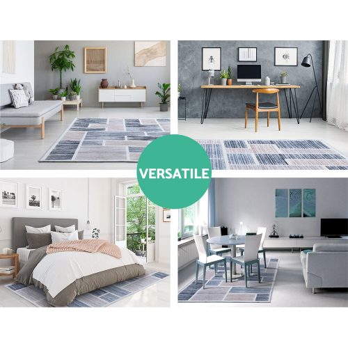 Floor Rugs Short Pile Area Rug Large Modern Carpet Soft Grey – 200×290 cm