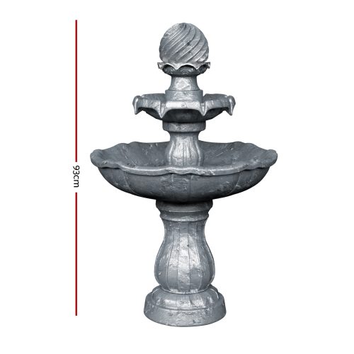 3 Tier Solar Powered Water Fountain – Black