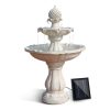 3 Tier Solar Powered Water Fountain – Ivory