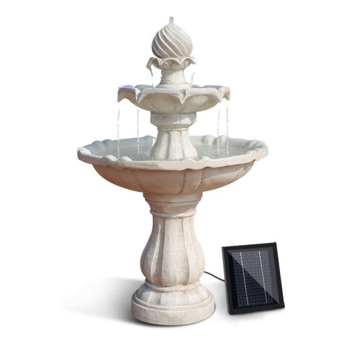 3 Tier Solar Powered Water Fountain – Ivory