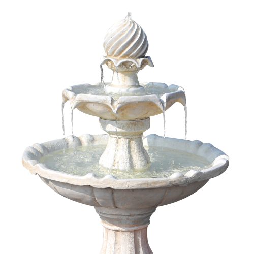 3 Tier Solar Powered Water Fountain – Ivory